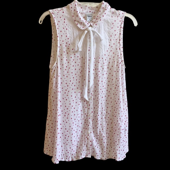 LC Lauren Conrad Tops - LC Lauren Conrad Disney Collection Red/Pink Teardrop Print Blouse Misses size M